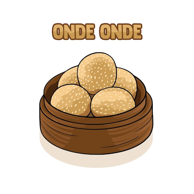vector de la comida tradicional indonesia onde onde