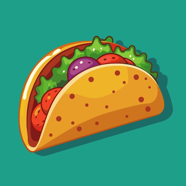 Vector de comida tradicional mexicana de taco dibujado a mano