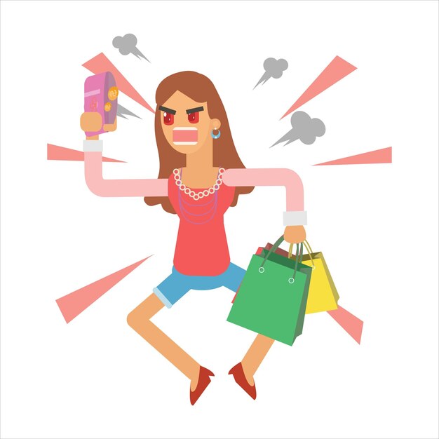 vector de compras de mujer