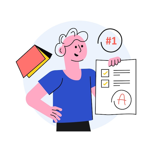 Vector de concepto de calificaciones de prueba en una ilustración de stock de estilo plano