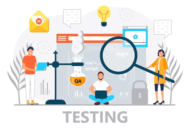 Vector de concepto de desarrollador web para página de destino El programador construye un sitio web usando una grúa y escribe código Ingeniero de software que trabaja en tecnología digital o de IA Desarrollo de software
