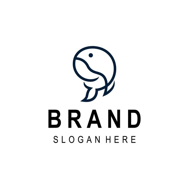 Vector de concepto de diseño de icono de logotipo de delfín