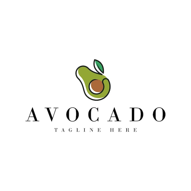 Vector de concepto de diseño de logotipo de aguacate