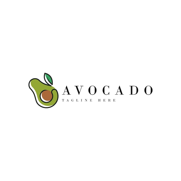 Vector de concepto de diseño de logotipo de aguacate