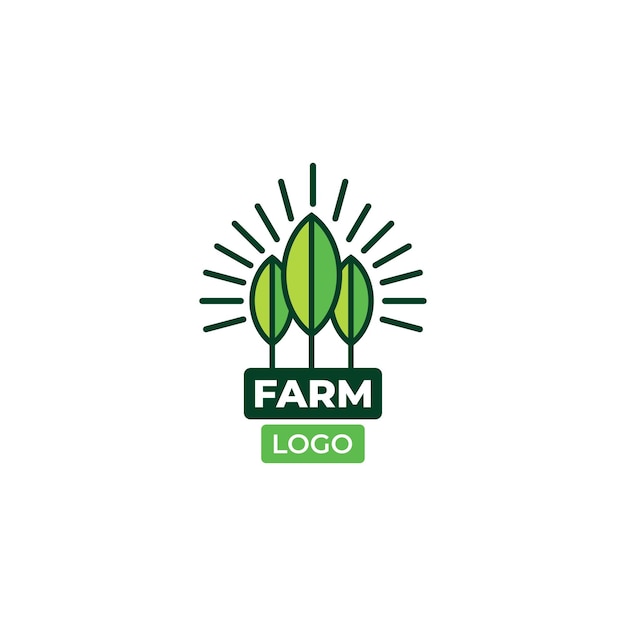 Vector de concepto de diseño de logotipo de alimentos de granja verde