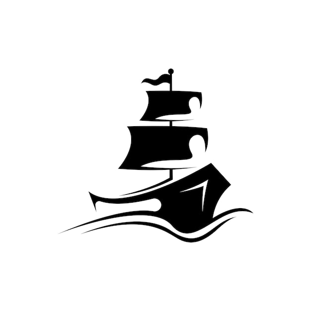 Vector de concepto de diseño de logotipo de barco