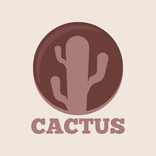 Vector de concepto de diseño de logotipo de cactus de doble significado simple y único