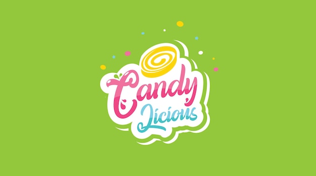 Vector de concepto de diseño de logotipo de caramelo. Plantilla de logotipo de dulces coloridos