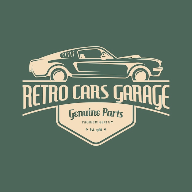 Vector de concepto de diseño de logotipo de coche retro