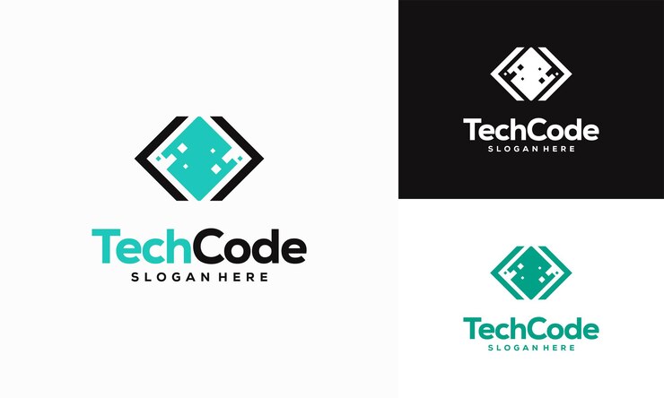 Vector vector de concepto de diseño de logotipo de codificación moderna vector de icono de logotipo de tecnología de programador