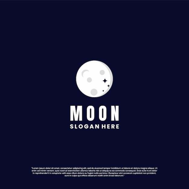 Vector de concepto de diseño de logotipo de luna