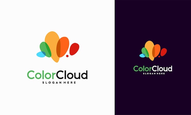 Vector de concepto de diseño de logotipo de nube colorido abstracto Vector de logotipo de tecnología de nube