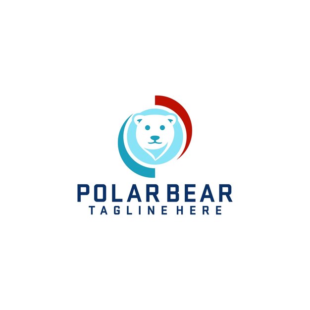 Vector de concepto de diseño de logotipo de oso polar Vector de diseño de logotipo de animales y vida silvestre