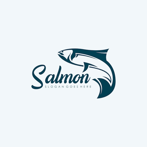 Vector de concepto de diseño de logotipo de pescado salmón