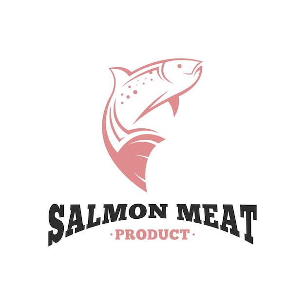 Vector de concepto de diseño de logotipo de pescado salmón