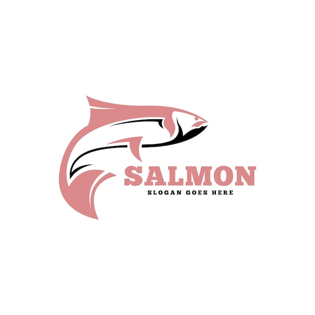 Vector de concepto de diseño de logotipo de pescado salmón