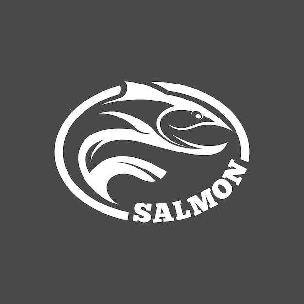 Vector vector de concepto de diseño de logotipo de pescado salmón