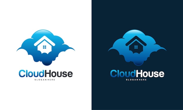 Vector de concepto de diseños de logotipo de cloud house