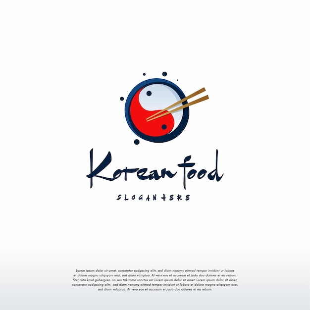 Vector de concepto de diseños de logotipo de comida coreana