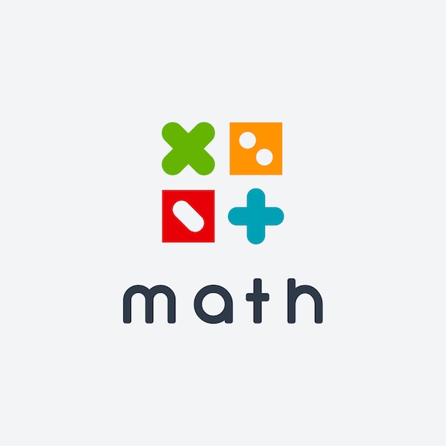 Vector vector de concepto de diseños de logotipo de educación matemática simple