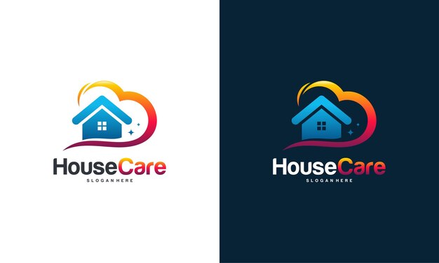 Vector de concepto de diseños de logotipo de House Care, plantilla de logotipo de hogar y amor