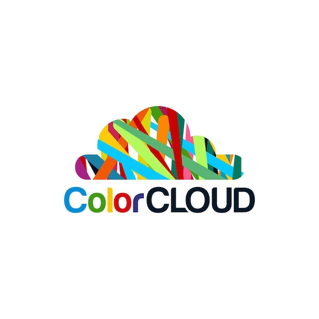 Vector de concepto de diseños de logotipo de nube colorido abstracto