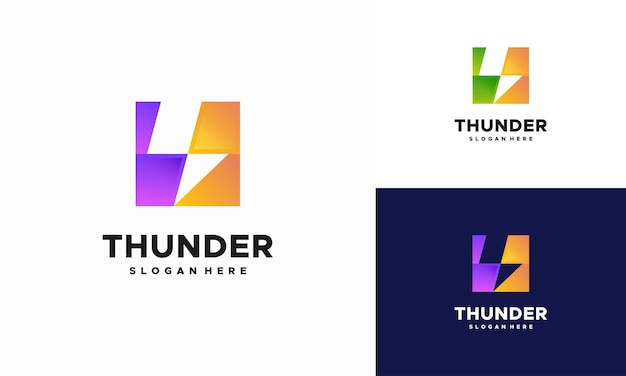 Vector de concepto de diseños de logotipo de Thunder Lightning moderno, icono de símbolo de plantilla de logotipo de electricidad