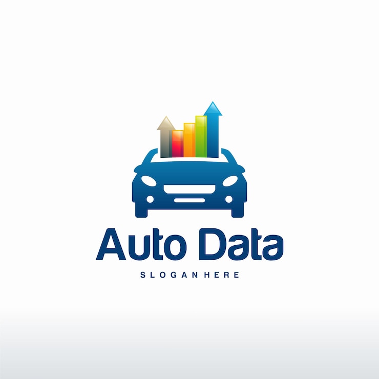 Vector vector de concepto de diseños de logotipos automotrices, vector de diseños de logotipos de finanzas de automóviles