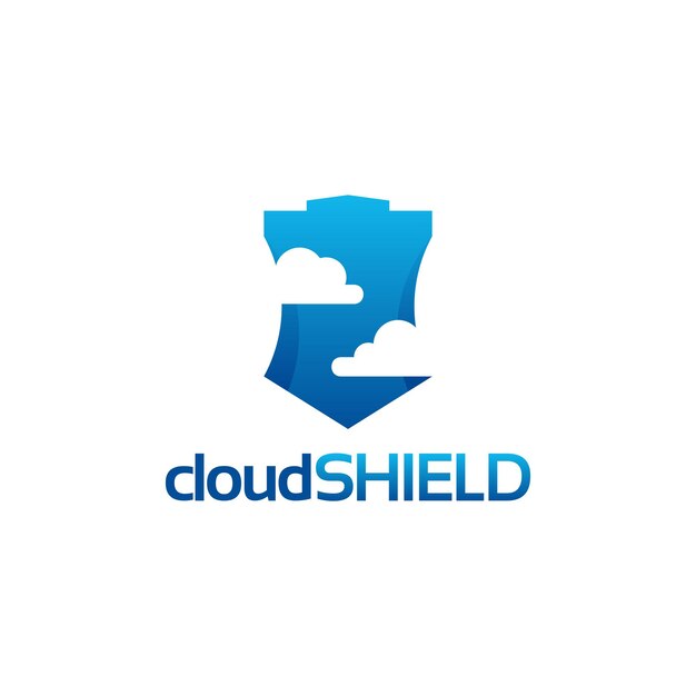 Vector de concepto de diseños de logotipos de Cloud Shield, vector de inspiración de logotipos de Online Shield