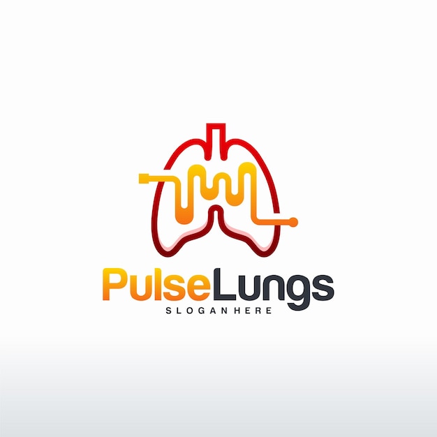 Vector de concepto de diseños de logotipos de pulmones de salud, plantilla de logotipo de personas y pulmones