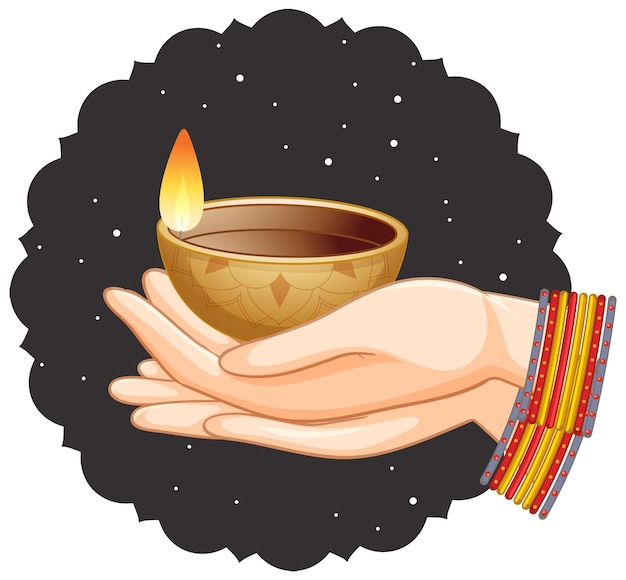 Vector vector de concepto de diwali diya