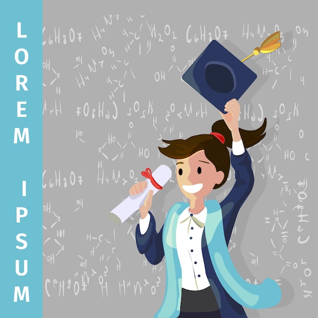 Vector concepto Ilustración dibujos animados estudiantes felices