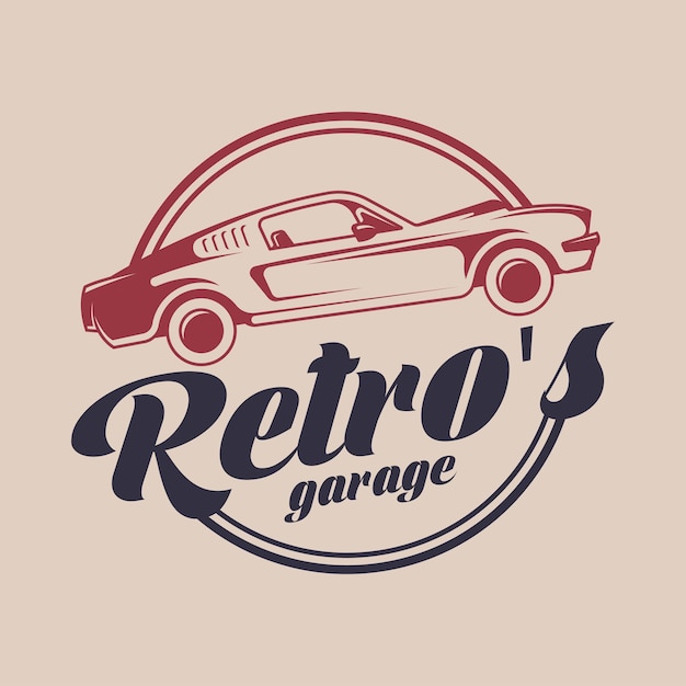 Vector de concepto de insignia de logotipo de coche clásico