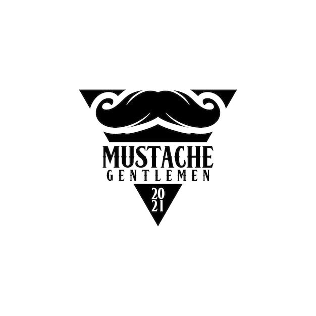 Vector vector de concepto de logo de bigote. logotipo de peluquero para estilo y moda de bigote.