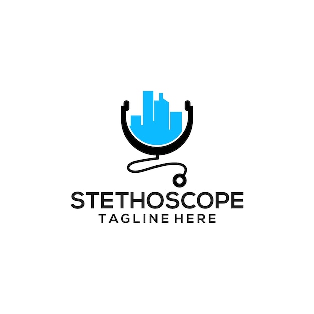 Vector de concepto de logo de estetoscopio. Vector de plantilla de logotipo de estetoscopio