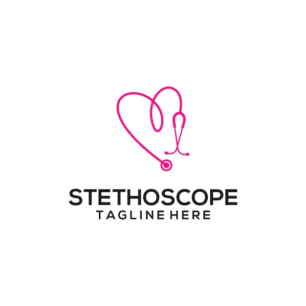 Vector de concepto de logo de estetoscopio. vector de plantilla de logotipo de estetoscopio