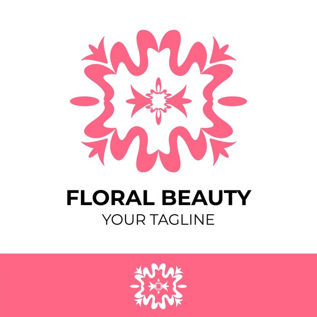 Vector vector de concepto de logotipo de belleza floral