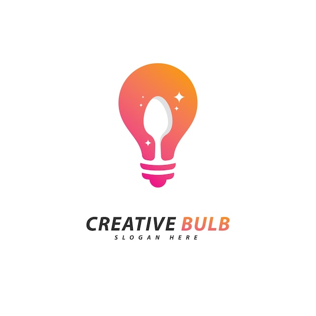 Vector de concepto de logotipo de bombilla creativa concepto de diseño de logotipo de tecnología creativa