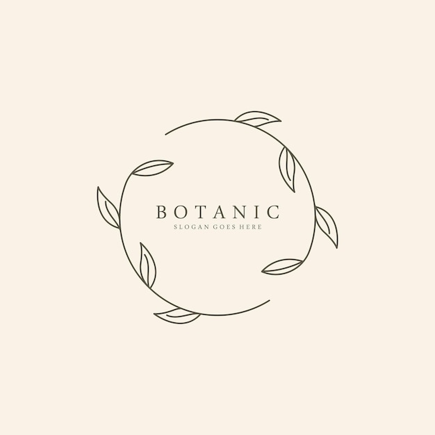 Vector de concepto de logotipo botánico dibujado a mano