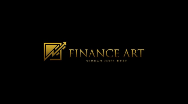 Vector de concepto de logotipo empresarial y financiero aislado en fondo negro