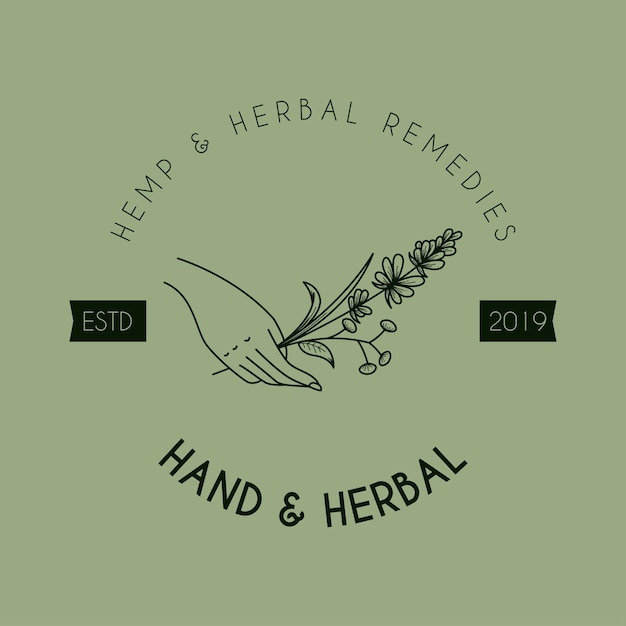 Vector de concepto de logotipo de hierbas