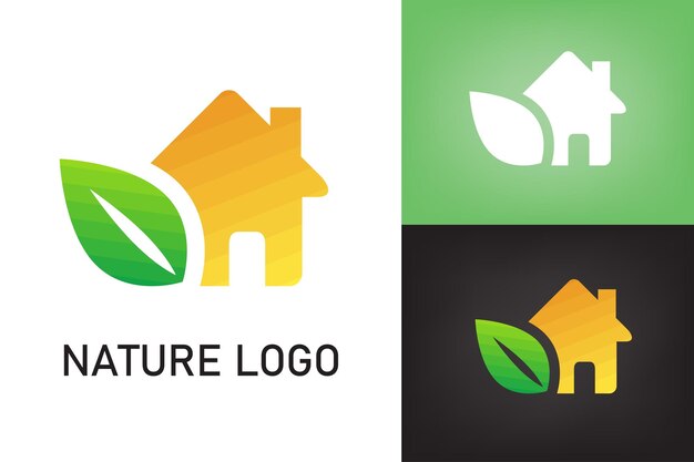 vector de concepto del logotipo de la hoja verde de la naturaleza