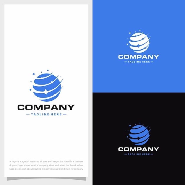 vector de concepto de logotipo de rotación global