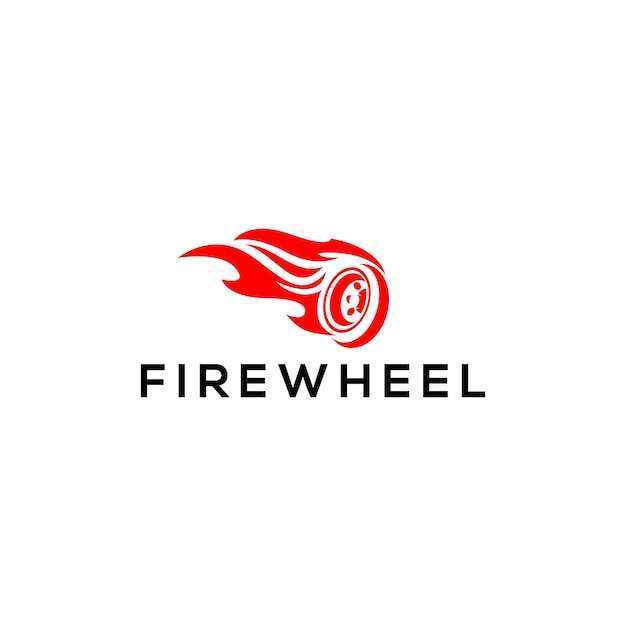 Vector de concepto de logotipo de ruedas de fuego logotipo de velocidad con fuego y rueda