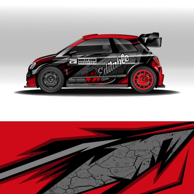 Vector de concepto de modificación de coche de rally automotriz