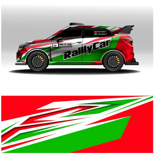 Vector de concepto de modificación de coche de rally automotriz