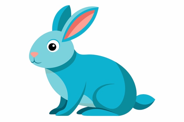Vector de conejo azul simple