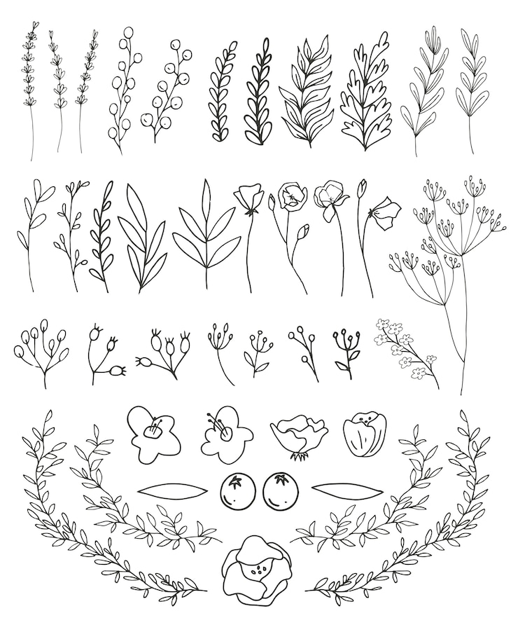 Vector vector de conjunto de banner floral