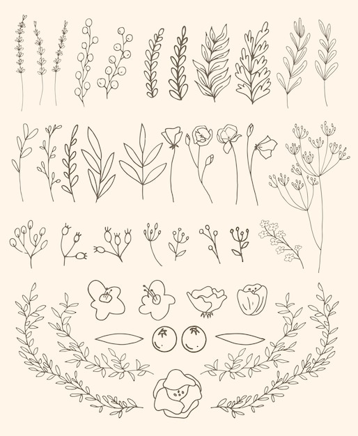 Vector vector de conjunto de banner floral