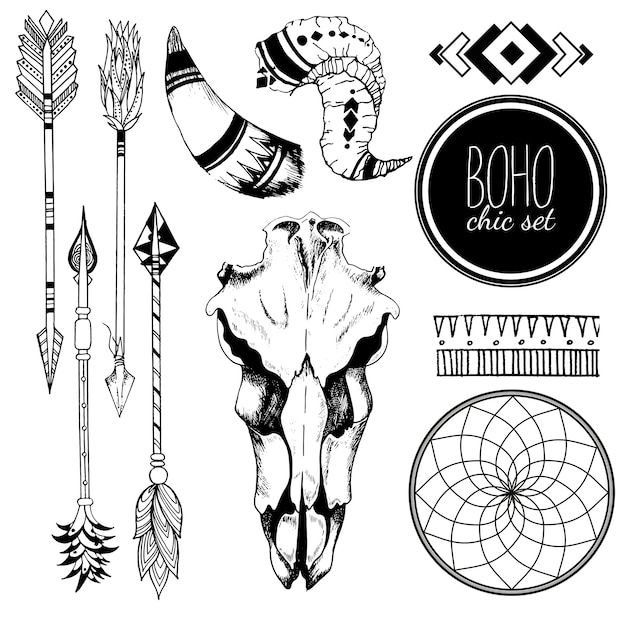 Vector vector conjunto de boho